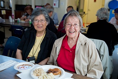 Priscilla and fellow seniors enjoy healthy lunch from Project Open Hand