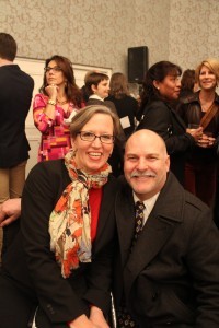 Mark (right) and Project Open Hand caseworker Melanie Born celebrate at Hand to Hand